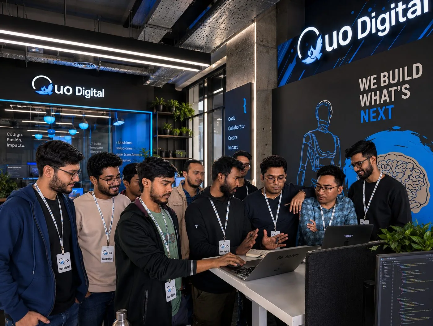 Developers de Quo colaborando