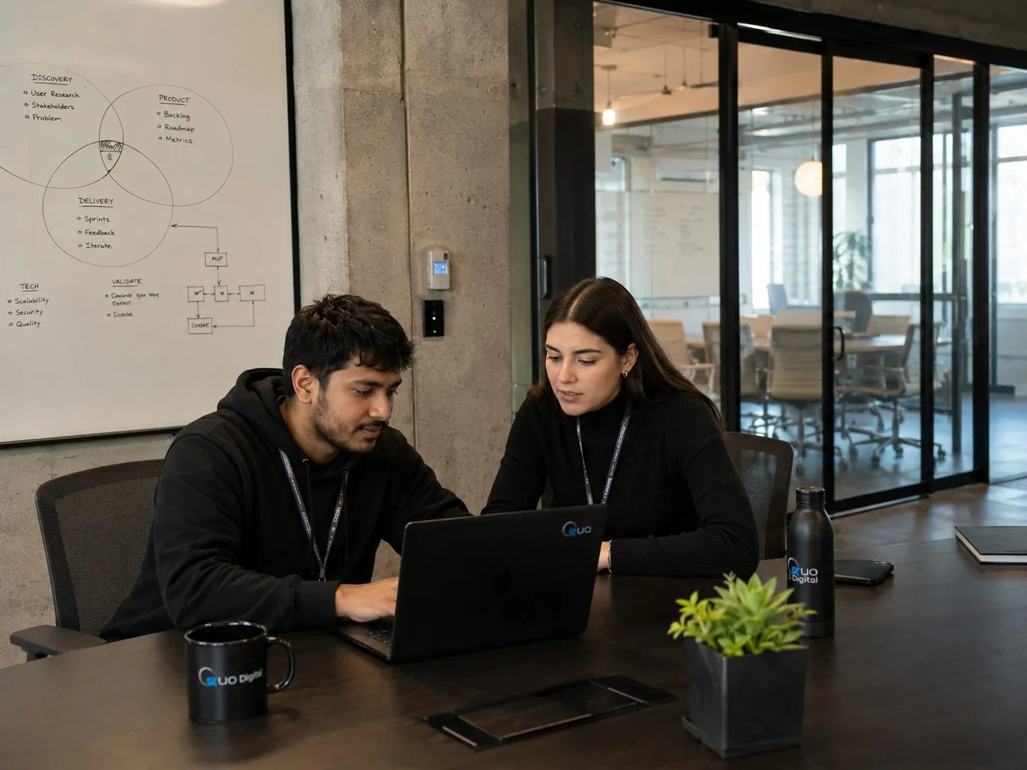 Developers de Quo en sala de juntas